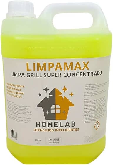 Limpamax Limpa Grill 5L | Desengordurante Concentrado para Gordura Pesada | Ideal para Churrasqueiras, Chapas, Grelhas e Fornos
