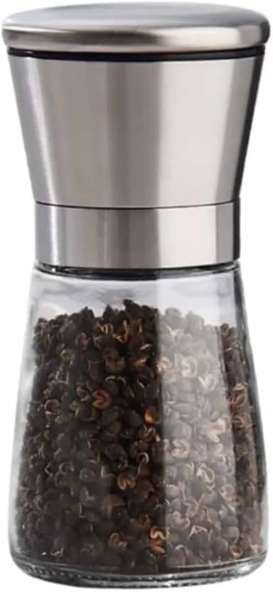 Kit 2 Unidades Moedor de Sal Pimenta Tempero Manual Aço Inox