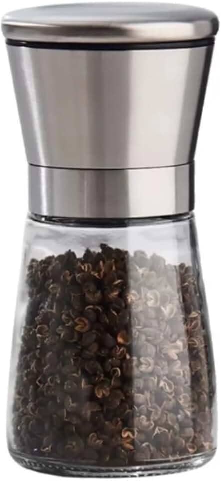 Kit 2 Unidades Moedor de Sal Pimenta Tempero Manual Aço Inox