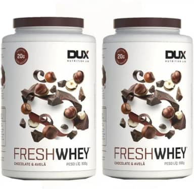 Combo 2x Fresh Whey 3w Isolado Hidrolisado Chocolate Belga e Avela 900 Dux