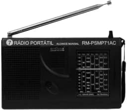 Rádio Portátil Motobras com 7 Faixas e Sintoniza Fm,Om e Oc - Rm-Psmp-71AC Preto