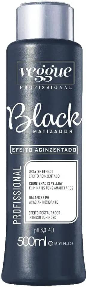 Máscara Matizadora Preta Black Efeito Acizentado Veggue Profissional 500ml
