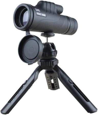 Luneta Telescópica Pocket Range, 10-30x42mm, Preta, Material ABS e Metal, com Tripé e Adaptador para Celular, para Observação de Longa Distância, 17x7,5x5,4cm