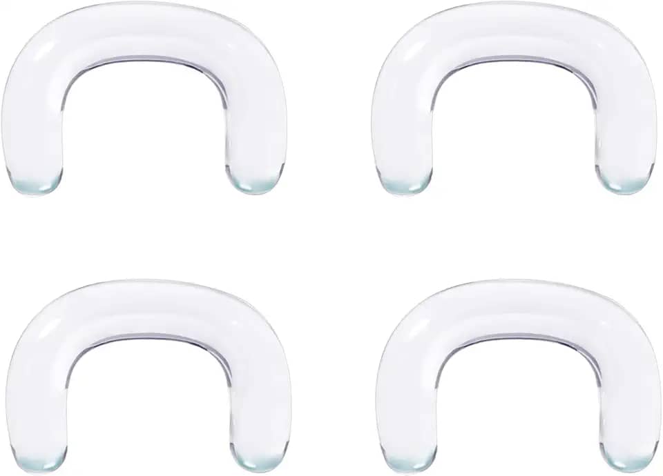 DOEARKO Retentor de septo de vidro 16 G a 8 G - 2 retentores pretos + 2 retentores transparentes em forma de U com O-Rings hipoalergênico invisível piercing de nariz para trabalho, esportes e cirurgia