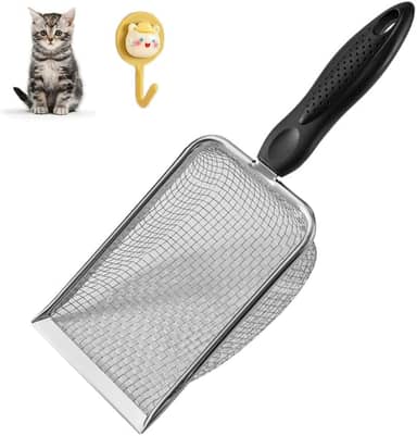 JINYUHAY Pazinha coletora de fezes Aço Inox para Gatos | Pá Higiênica De Areia Para Gatos,Peneira de Areia para Gatos e Substratos - Colheres de areia- Peneira para Animais