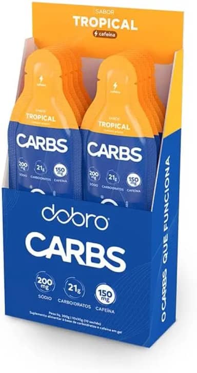 Carbs Gel Dobro sabor Tropical com Cafeína (10un x 30g)