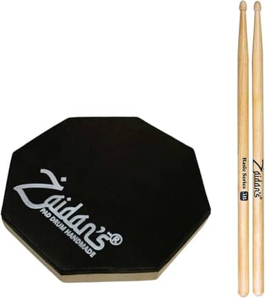 Pad Estudo Bateria Praticável 15cm ou 6 Polegadas + Par Baquetas Basic Series Zaidan's By Spanking (5B)