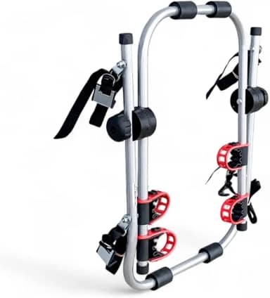 LOBO BIKE Suporte Transbike Universal para Porta-Malas, Compatível com Sedan, Hatch, SUV, Estrutura de Alumínio, com 4 Bases de Borracha e Tiras de Fixação
