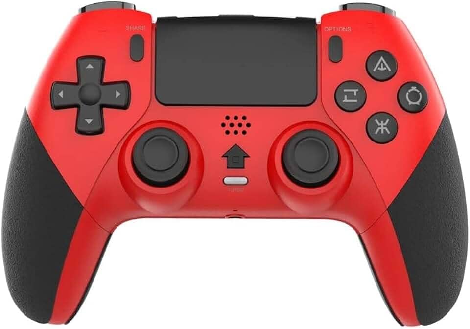 Controle de jogo sem fio para PS4/PC/Android/iOS, gamepad Bluetooth com Turbo, vibração dupla, movimento de 6 eixos, programação macro, bateria de longa duração, compatível com jogos PS4 no PS5