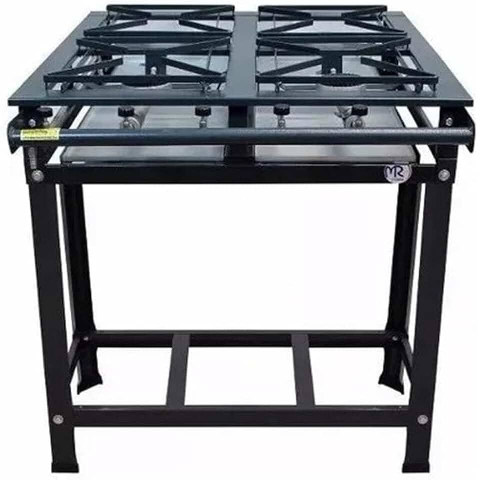 Fogão Industrial 4 Bocas Standard Alta Pressão Grelhas Aço 30x30 P5 MR Fogões