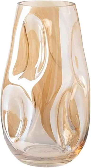 Vaso de Vidro Grosso Primeira Linha Forma Irregular Ebenezer (Ambar, Padrão)