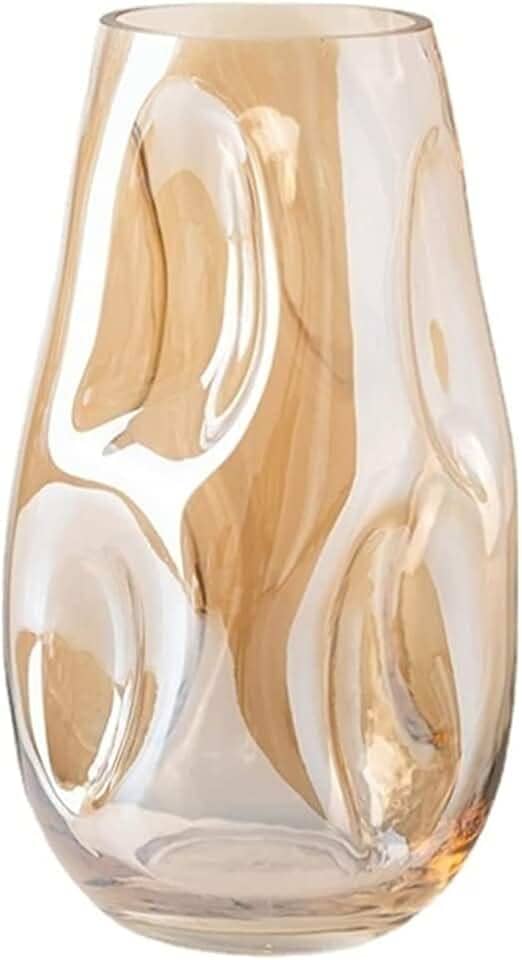 Vaso de Vidro Grosso Primeira Linha Forma Irregular Ebenezer (Ambar, Padrão)