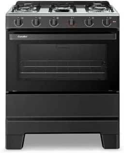 Fogão de Piso 5 Bocas Esmaltec F5ISP Ideal Pop | Mesa em Aço Inox, Acendimento Manual, Preto