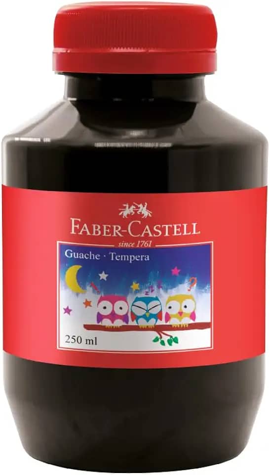 Tinta Guache Faber-Castell, Preto - 250ml