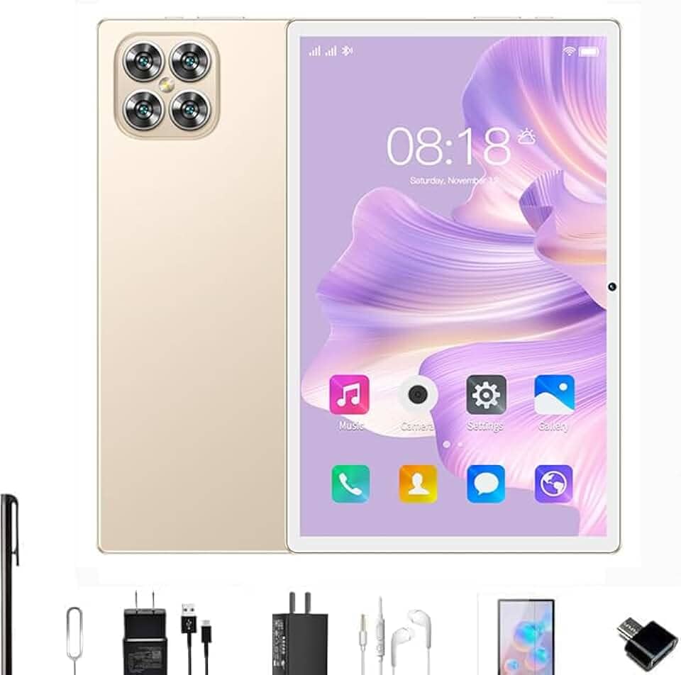 Tablet K11 12 GB de RAM + 512 GB de ROM, tela imersiva de 10,1 polegadas, 16 MP + 32 MP, 5G, Wi-Fi, Bluetooth, Android 13(dourado)