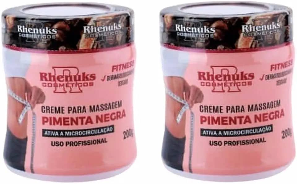 Kit 2 Creme Gel Pimenta Preta Redutor Medidas Celulites Estrias Queimador De Gordura