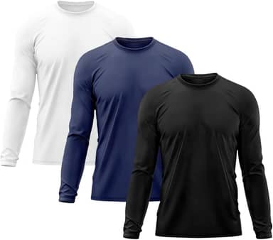 Kit 3 Camisetas Masculina Manga Longa Térmica Proteção Solar UV Dry Fit Segunda Pele X