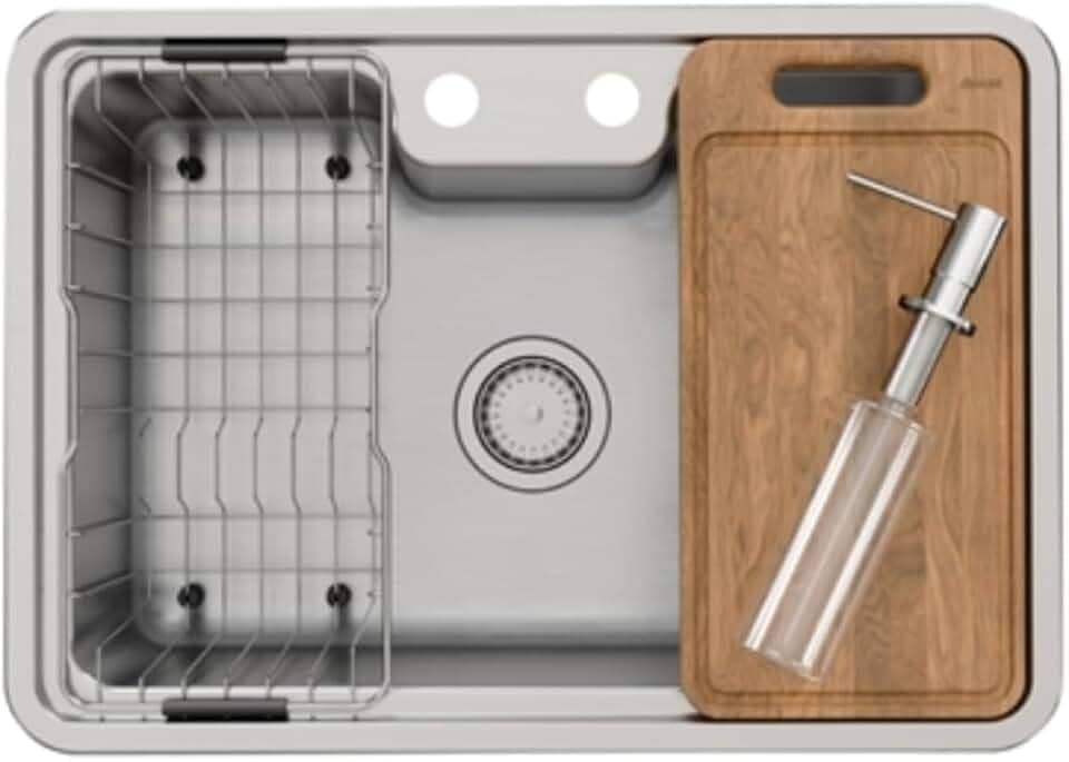 Docol Cuba de Sobrepor/embutir 64x44 com Acessórios para Cozinha DocolMassima Aço Inox - Cod.Novo: 90015693016 Cod.Antigo: 01569316