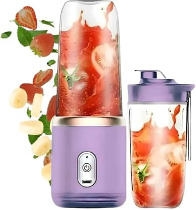 Liquidificador Portátil Recarregável USB - Mixer Juice 400ML com Copo Integrado (Lilás)