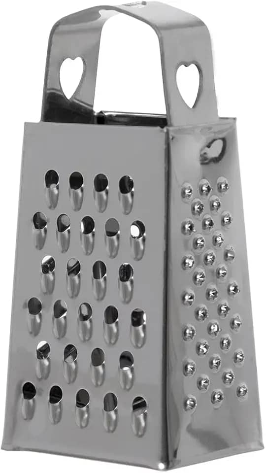 Mimo Style Ralador em Inox, 4 Faces, Feito Inteiramente de Aço Inoxidável, Lâminas Afiadas, Ergonomicamente Projetado, Ideal Para Queijo Parmesão, Vegetais, Gengibre, entre outros alimentos