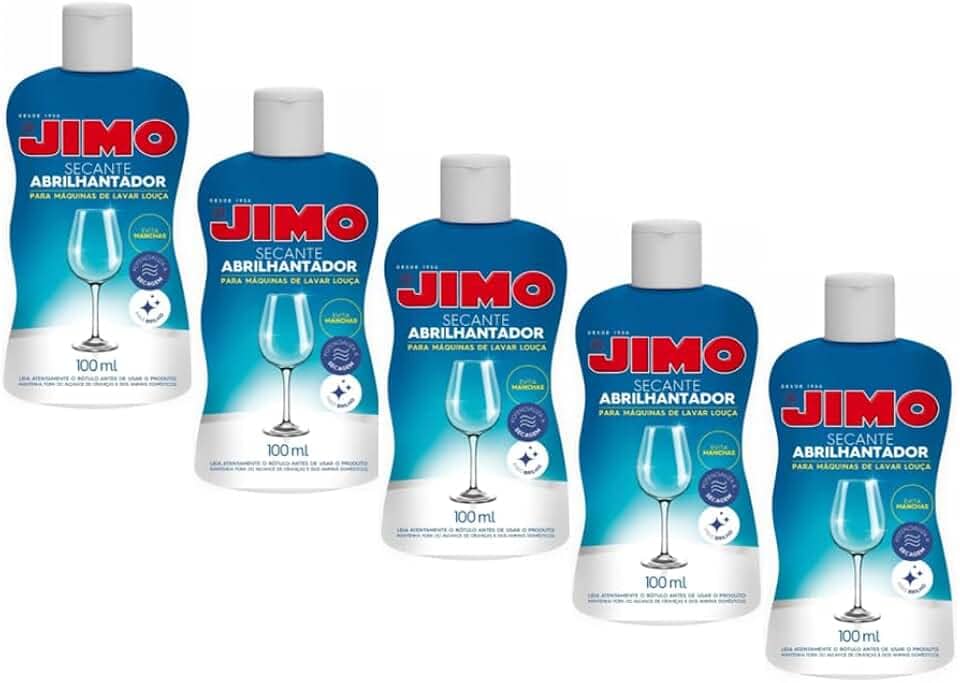 Kit 5 Un Jimo Secante Abrilhantador 100ml Para Lava Louças