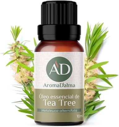 Óleo Essencial De Tea Tree (Melaleuca) 100% Puro - 10ml - Ideal Para Difusor, Aromaterapia e Cuidados Com o Corpo I Aroma Fresco, Herbáceo e Mentolado I Aroma D'alma