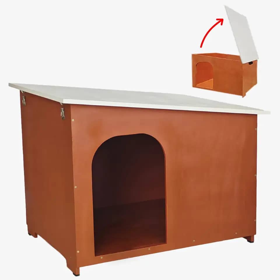 Casinha de Cachorro Médio em Madeira Resistente à Chuva | Estilo Escandinavo | Para Uso Externo