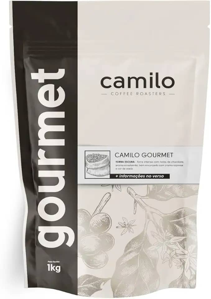 Café Camilo Gourmet 1 kg em grãos – 100% Arábica, torra escura com notas de chocolate e amêndoas