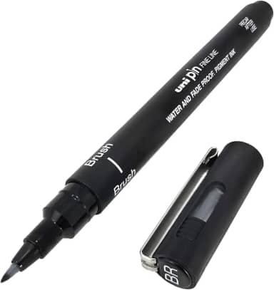 Uni Pin Fine Line Caneta Brush Preta