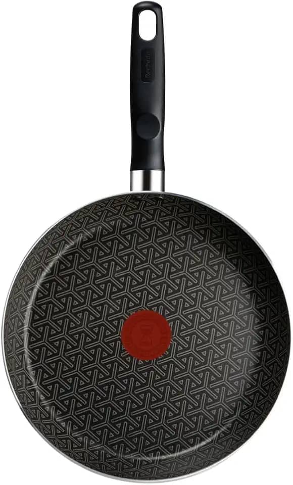 Frigideira Rochedo Robusta Grafite 24cm com Antiaderente Resist 3X, Reforçado com Partículas Minerais, Alta Espessura, Base Limpa Fácil e Thermo-Sinal