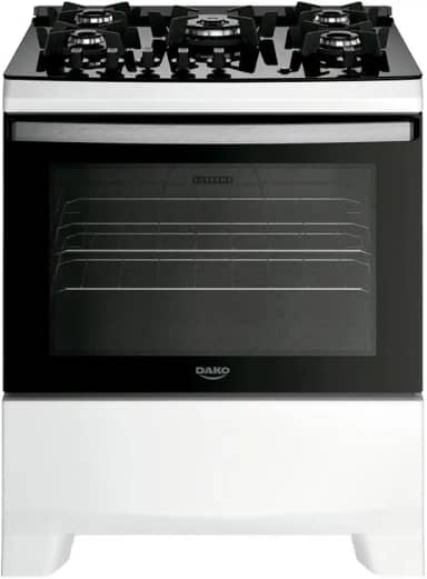 Fogão 5 Bocas Dako Supreme Glass Mesa De Vidro Branco Bivolt