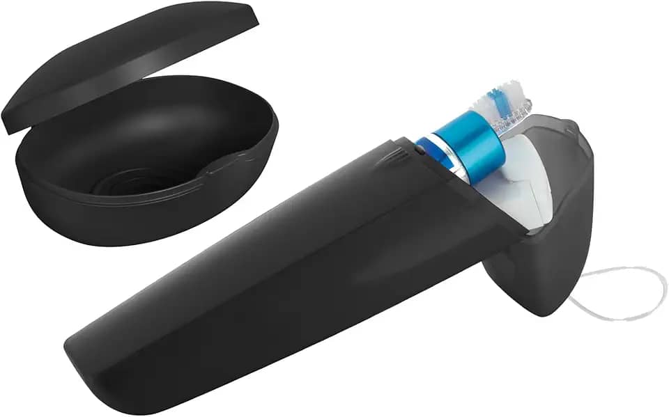 Saboneteira Bolsa Mala Viagem Estojo Porta Escovas Creme Dental Preto