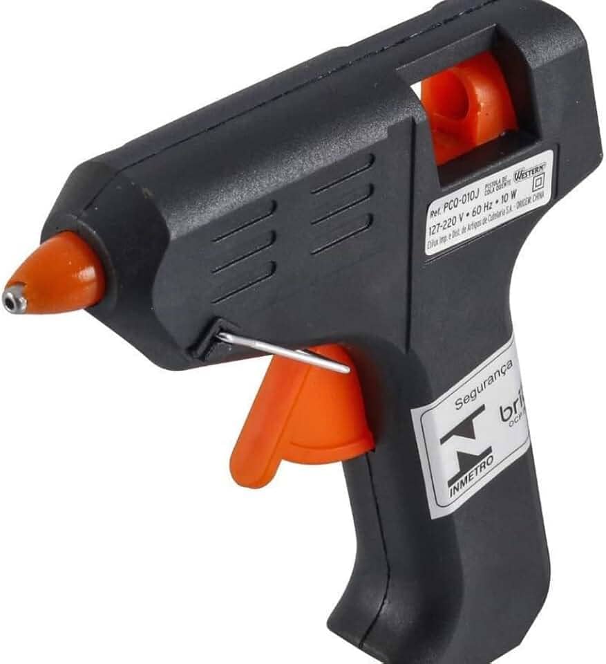 Pistola de cola quente com ponta fina, voltagem dupla, inclui bastões de cola