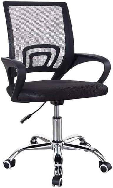 Cadeira Escritório Secretaria Mesh Giratoria Ergonômica Ajuste Altura Tecido Respirável Em Mesh Espuma Assento Base Metal Ergo Home