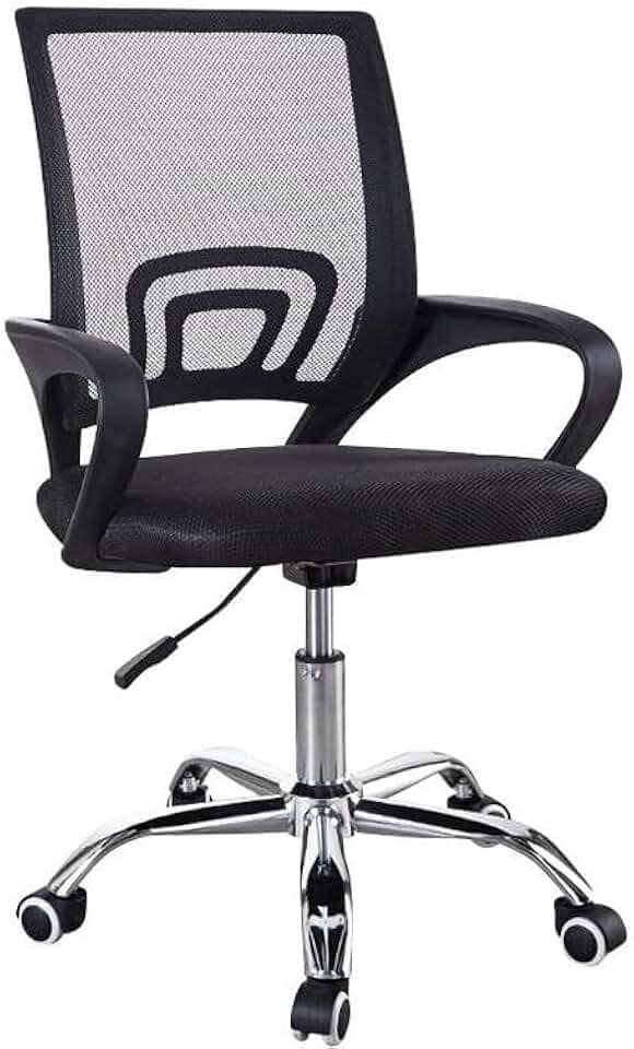 Cadeira Escritório Secretaria Mesh Giratoria Ergonômica Ajuste Altura Tecido Respirável Em Mesh Espuma Assento Base Metal Ergo Home