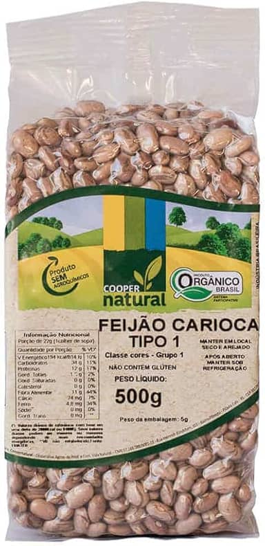 Feijão Carioca Orgânico 500g - Coopernatural