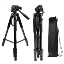 Tripe Profissional Semi-Hidraulica Para Cameras E Celulares Ideal Para Estabilizar Videos E Fotos - Com Tres Monopes Com Trava Barganha Mix (150cm)
