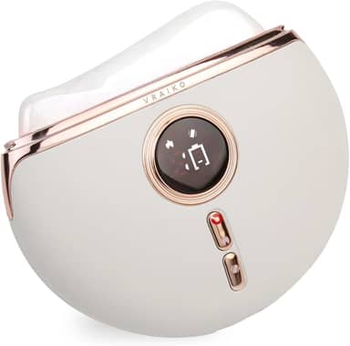 VRAIKO Dispositivo Aurora Led Gua Sha, Ferramenta Facial Jade Stone Gua Sha com Calor e Vibração, Massageador Facial para Anti-Envelhecimento, Rugas, Inchaço, Rejuvenescimento e Tonificação Da Pele (Aurora)