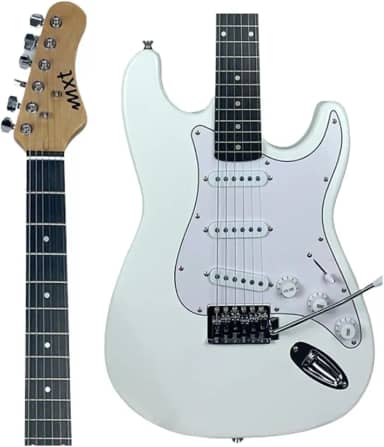 MXT Guitarra Elétrica ST Classic, Branca, 22 Trastes Jumbo, 3 Captadores, Ponte Tremolo
