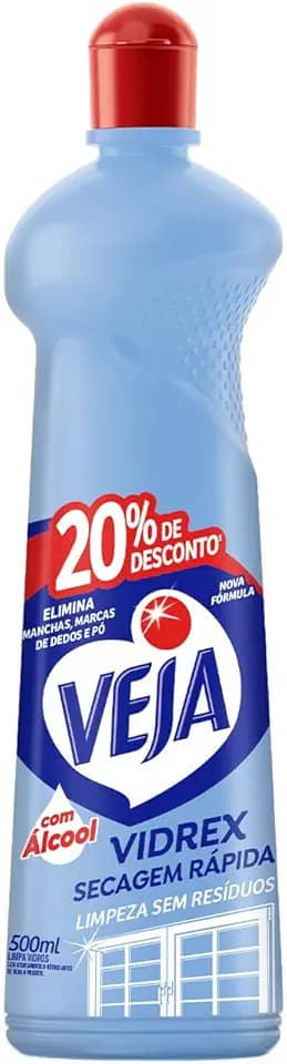 Veja Limpa Vidros Vidrex Tradicional - Fórmula de lavagem de vidro, 500ml