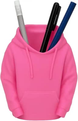 Porta-Lápis Moletom – Feito em Impressão 3D | Decoração Criativa (Rosa)