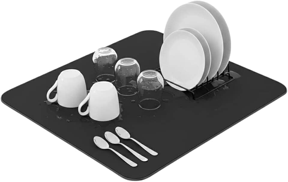 Tapete Escorredor de Louça Absorvente Tamanho 30×40CM, com Base Antiderrapante e Secagem Rápida para Pia e Bancada, Fácil de Limpar, para Cozinha, Louças e Utensílios — Qualidade Premium Loreal Shop