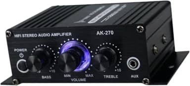 Amplificador Estéreo para Escritório, Home Theater, de áudio Estéreo, Caixa Acústica de Estante, Portátil com Entrada RCA.