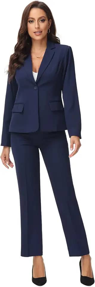 Conjunto de 2 peças para mulheres, ternos de negócios para mulheres, ternos para trabalho, calças femininas profissionais