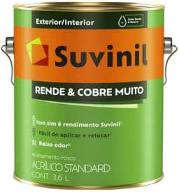 Tinta Suvinil para parede rende e cobre muito 3,6L - Branco Gelo - 50308444