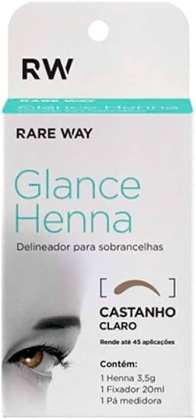 Henna Para Sobrancelhas Delineador Castanho Claro Rare Way - Glance Henna - 3,5gr