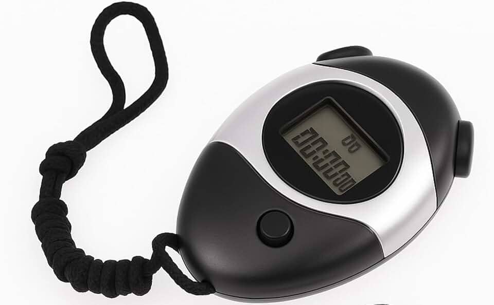 Cronômetro Digital Profissional Display LCD Para diversos tipos de esportes Preto e Prata