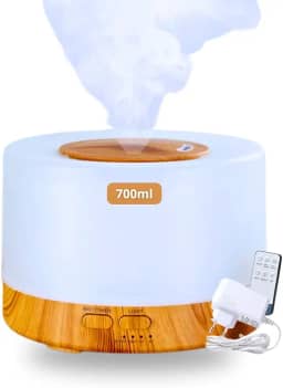 Umidificador Difusor Aromatizador Purificador De Ar 700ml Ultrassônico Com Controle E Luz De Led 7 Cores Bivolt – Premium