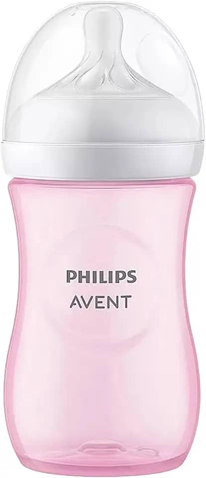 Philips Avent Mamadeira Pétala 3.0 9oz/260ml com bico de fluxo médio (Fluxo 3), Rosa, SCY903/11