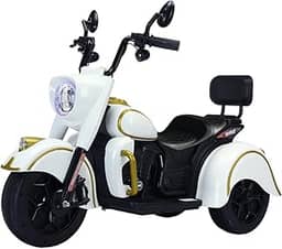 Moto Elétrica Grande Infantil Menino Menina 12V Branca Good Mood